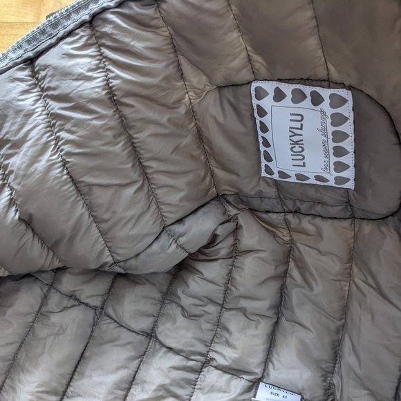 Luckylu Milano crop puffer jacket packable neutral tone Small @B5 - Picture 5 of 12
